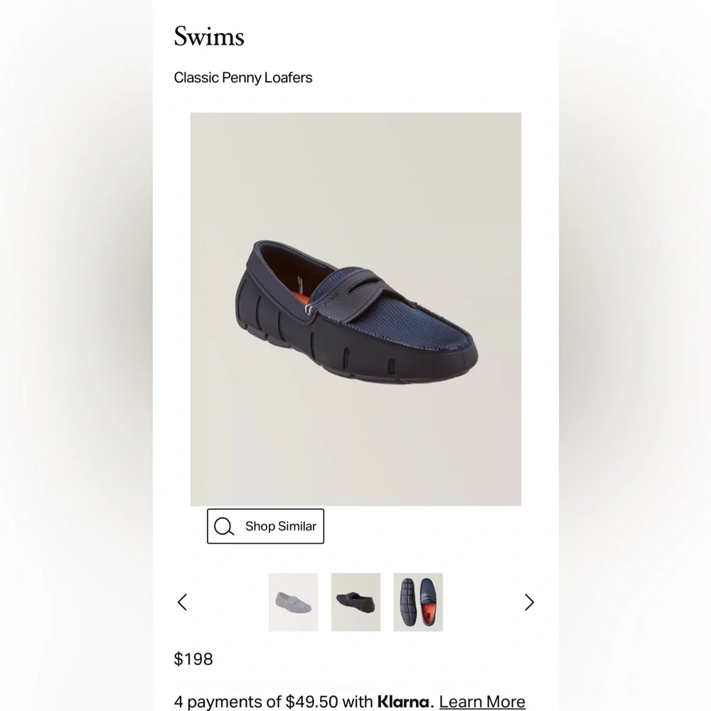 Swims Classic Penny Loafers in Navy Blue